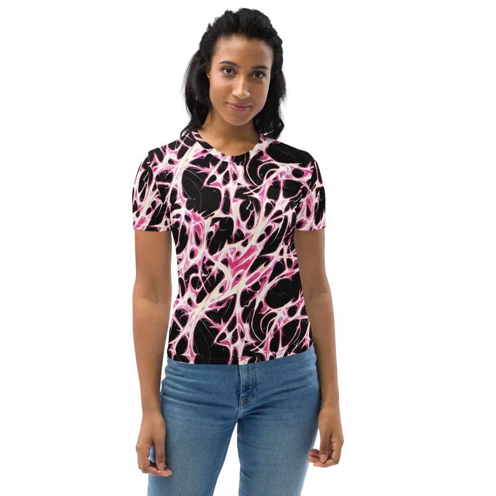 Fuchsia Fracture on Women's Crew Neck T-Shirt — Front