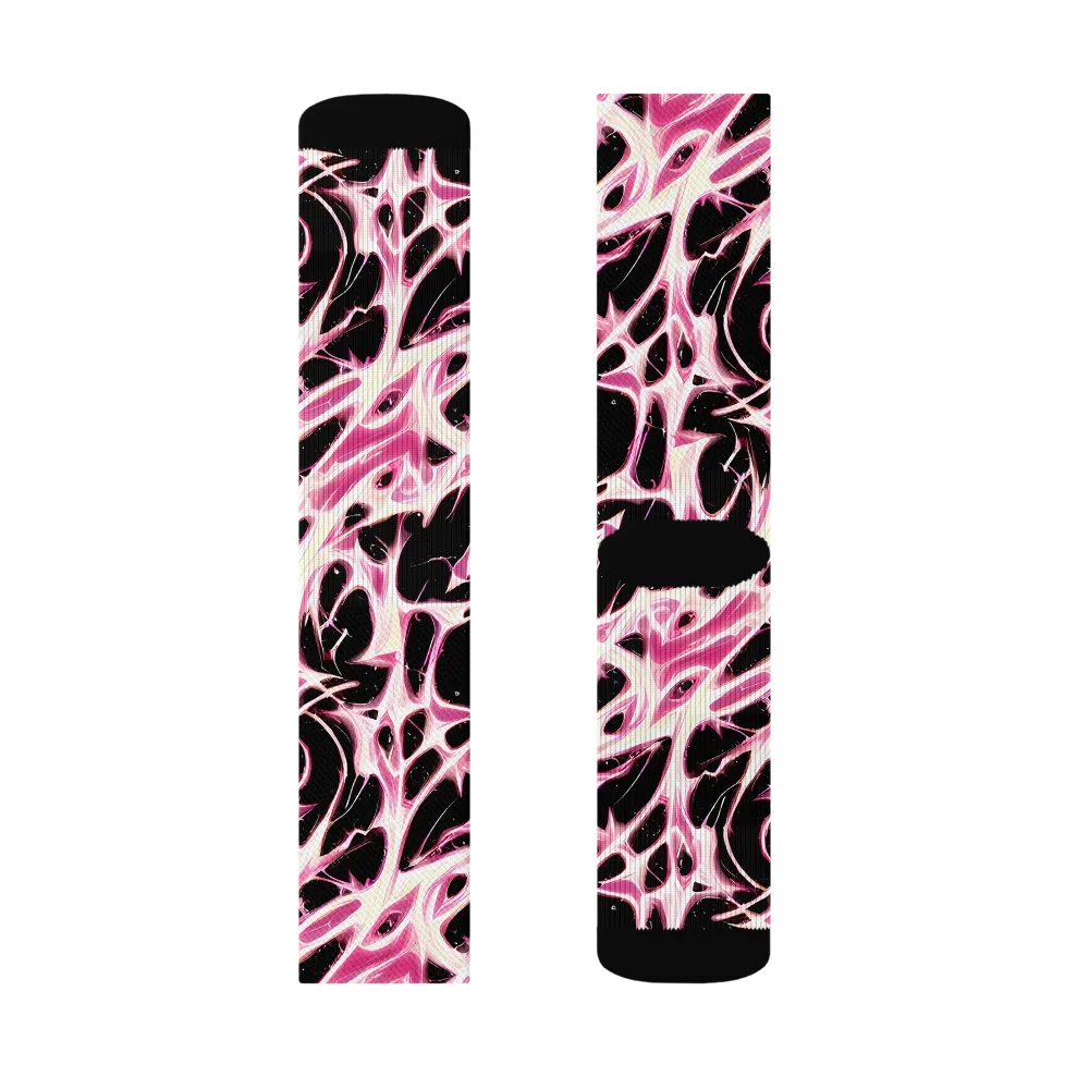 Fuchsia Fracture on Socks — Left Sock