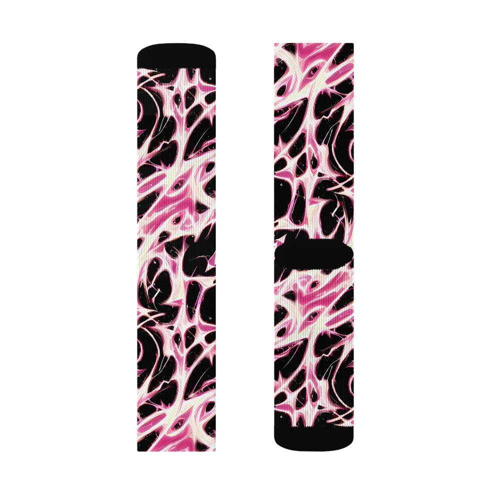 Fuchsia Fracture on Socks — Right Sock