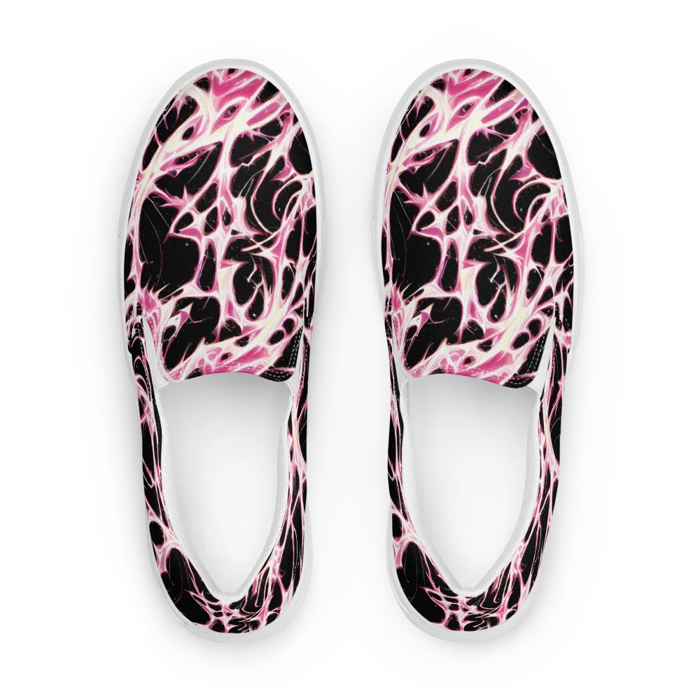 Fuchsia Fracture on Women's Slip-On Canvas Shoes — Front