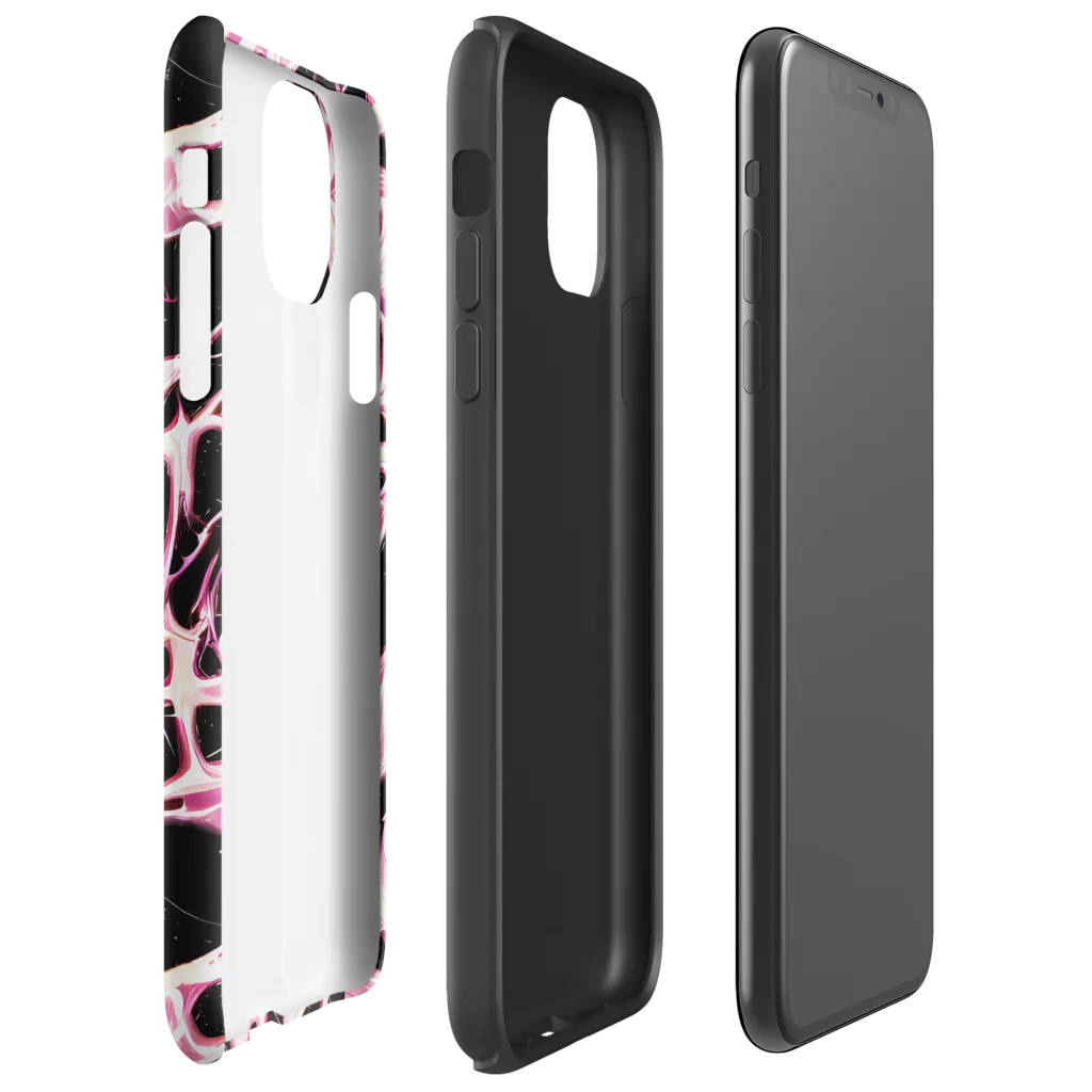 Fuchsia Fracture on Tough Case for iPhone® — Right