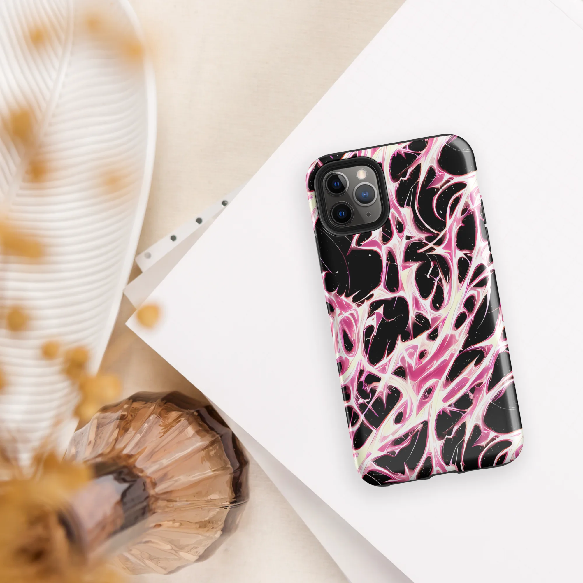 Fuchsia Fracture on Tough Case for iPhone® — Front