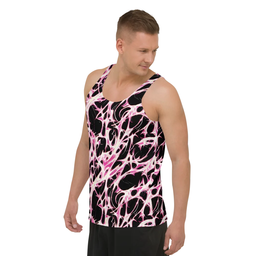 Fuchsia Fracture on Men's Tank Top — Left Front