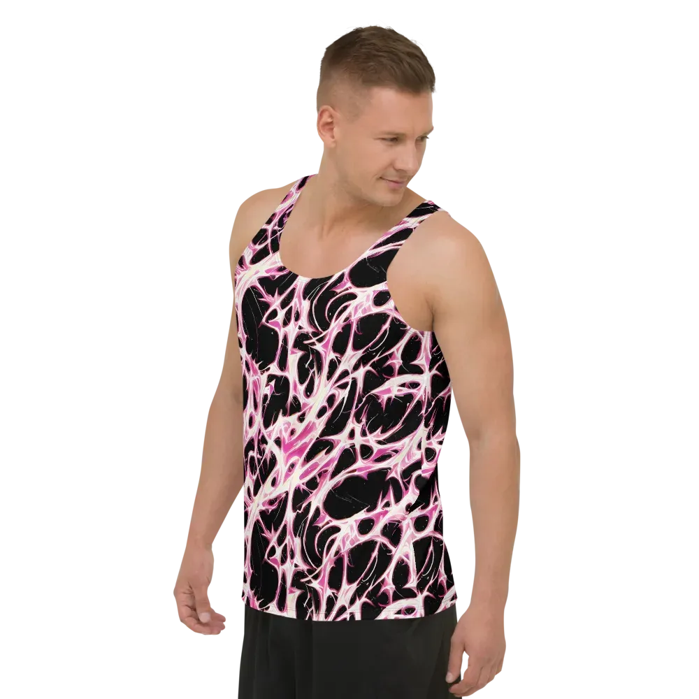 Fuchsia Fracture on Men's Tank Top — Left Front