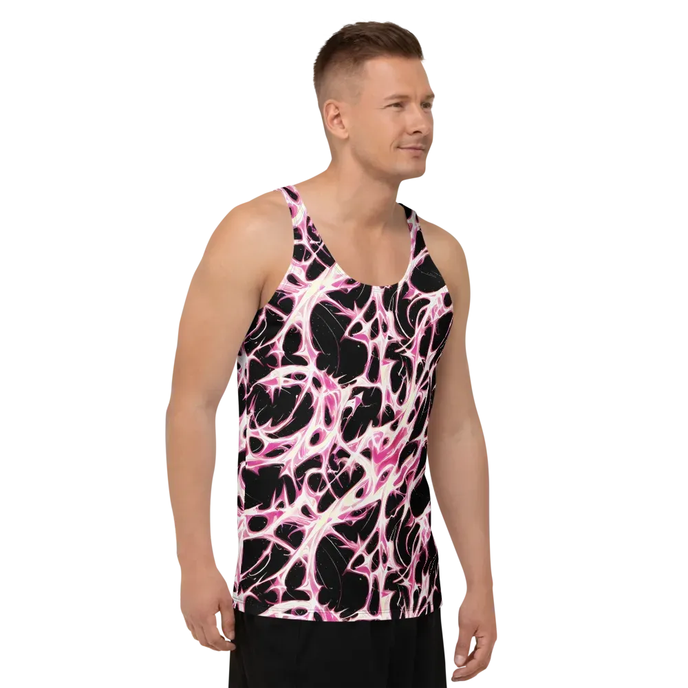 Fuchsia Fracture on Men's Tank Top — Right Front
