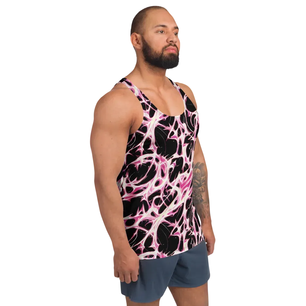 Fuchsia Fracture on Men's Tank Top — Right Front