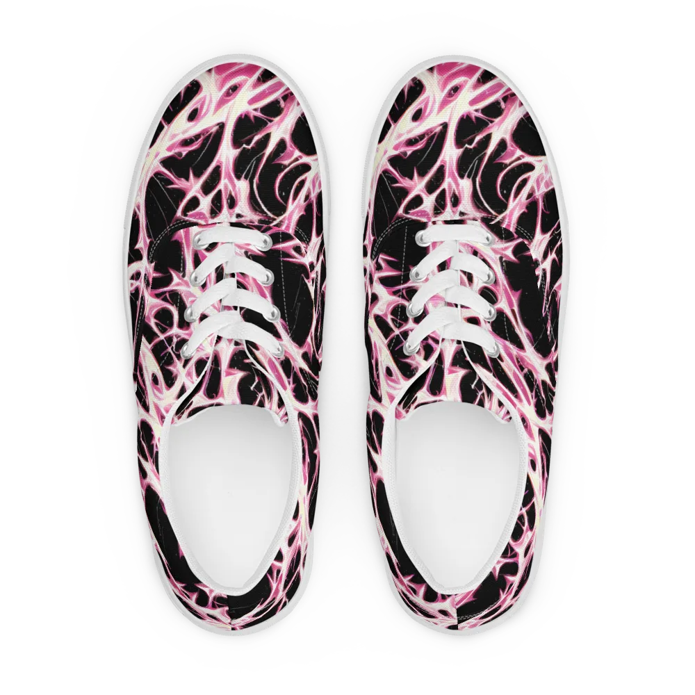 Fuchsia Fracture on Men's Lace-Up Canvas Shoes — Front