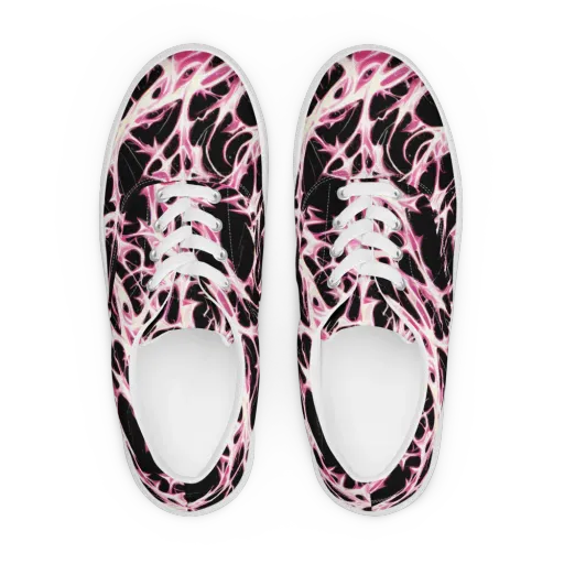 Fuchsia Fracture on a Men's Lace-Up Canvas Shoes