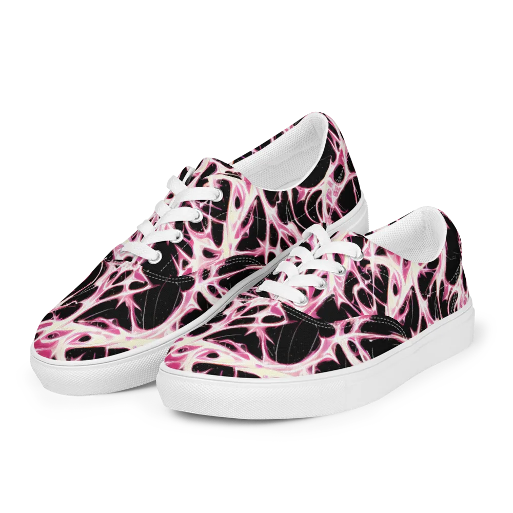 Fuchsia Fracture on Men's Lace-Up Canvas Shoes — Left Front