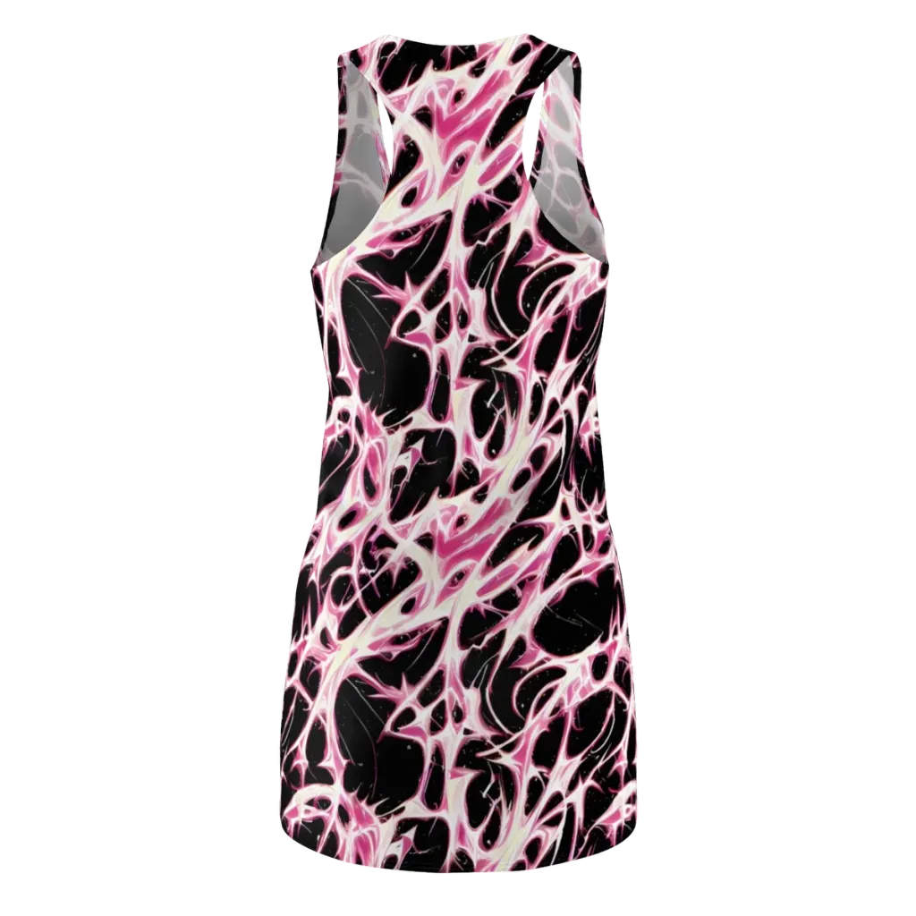 Fuchsia Fracture on Racerback Dress — Back