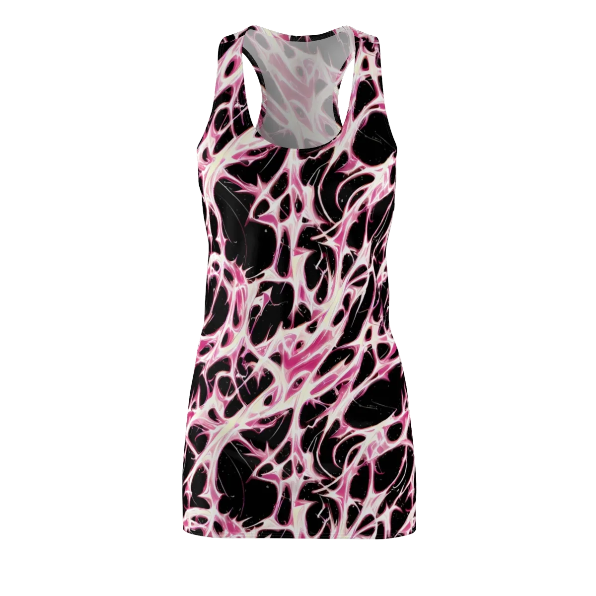 Fuchsia Fracture on Racerback Dress — Front