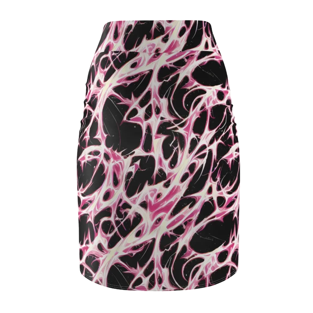 Fuchsia Fracture on Pencil Skirt — Back