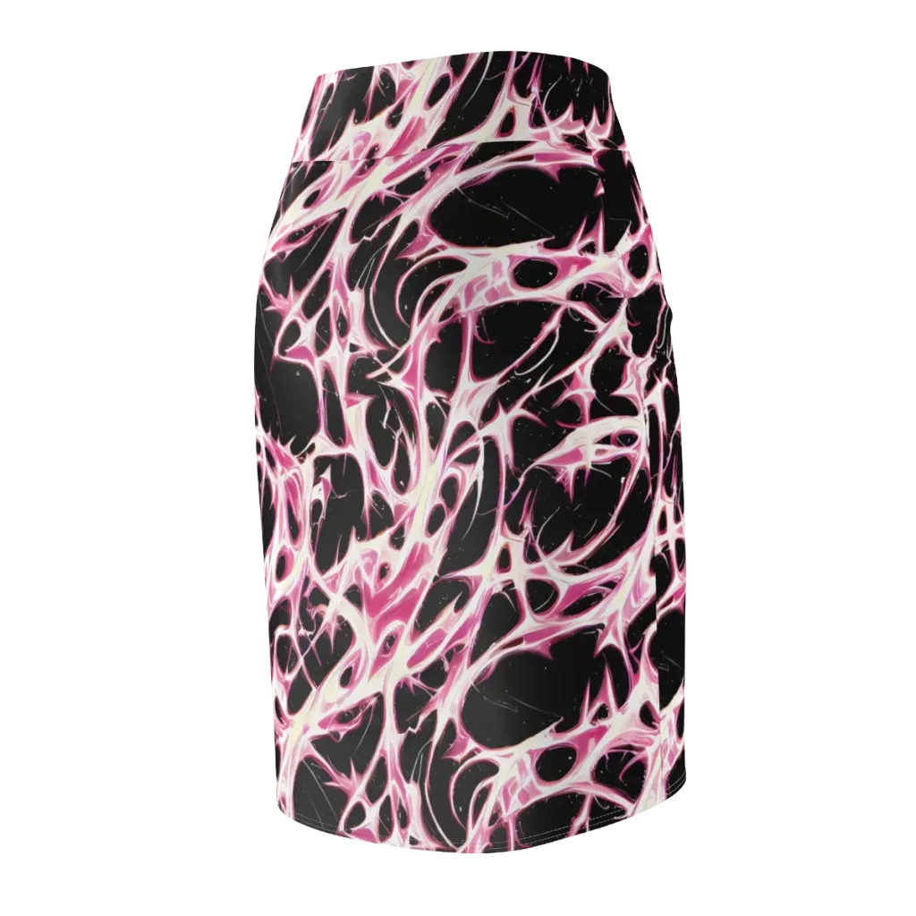 Fuchsia Fracture on Pencil Skirt — Back Side
