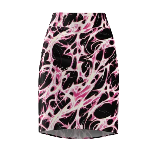 Fuchsia Fracture on a Pencil Skirt