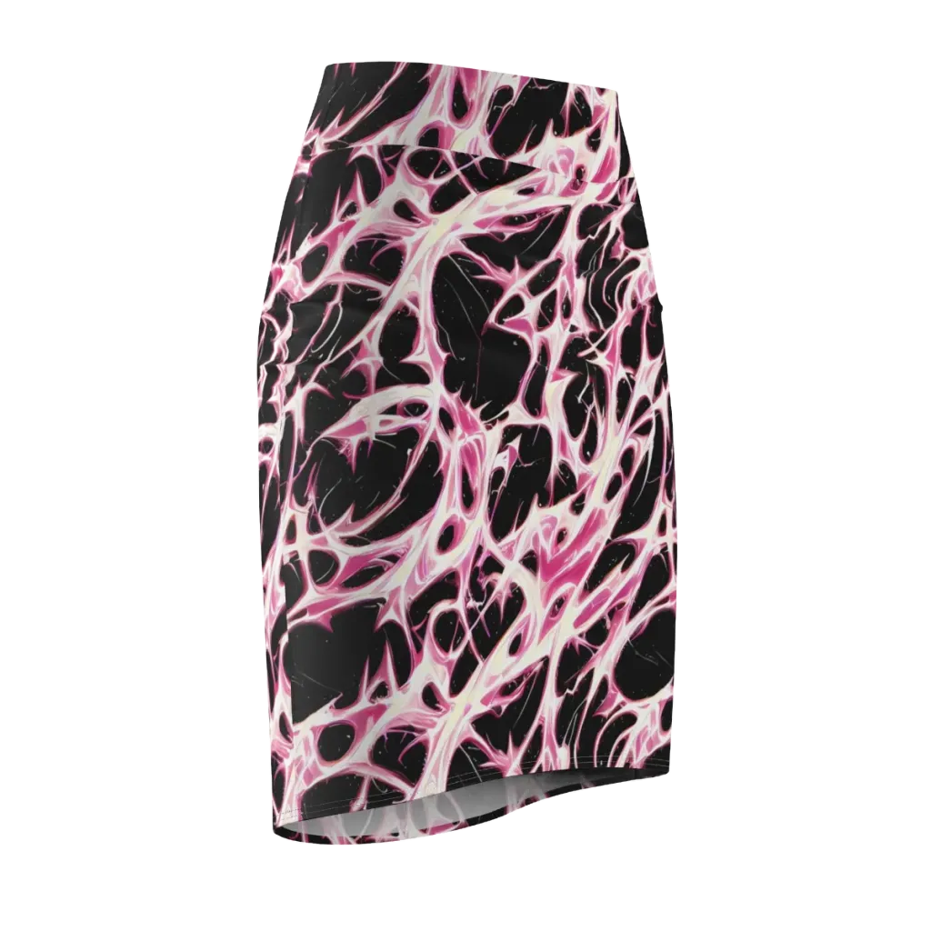 Fuchsia Fracture on Pencil Skirt — Front Side
