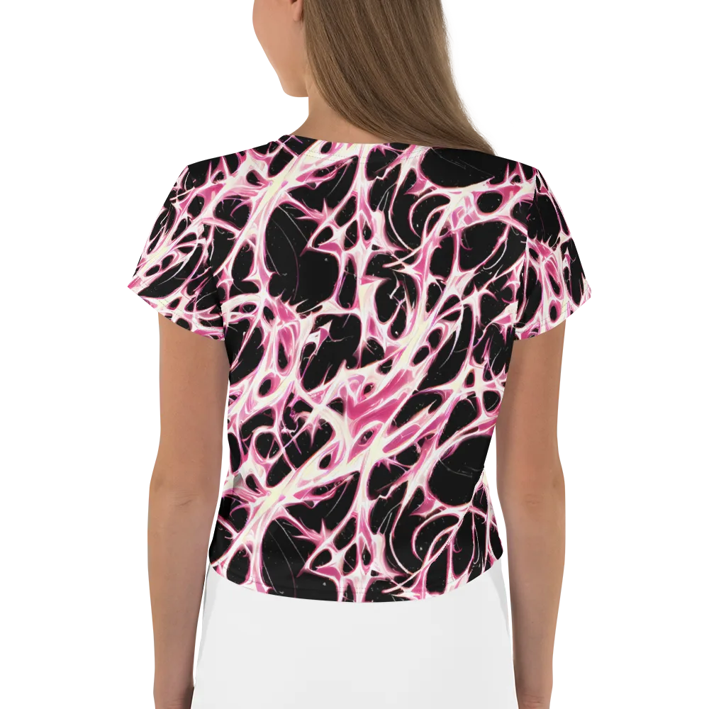 Fuchsia Fracture on Crop Tee — Back