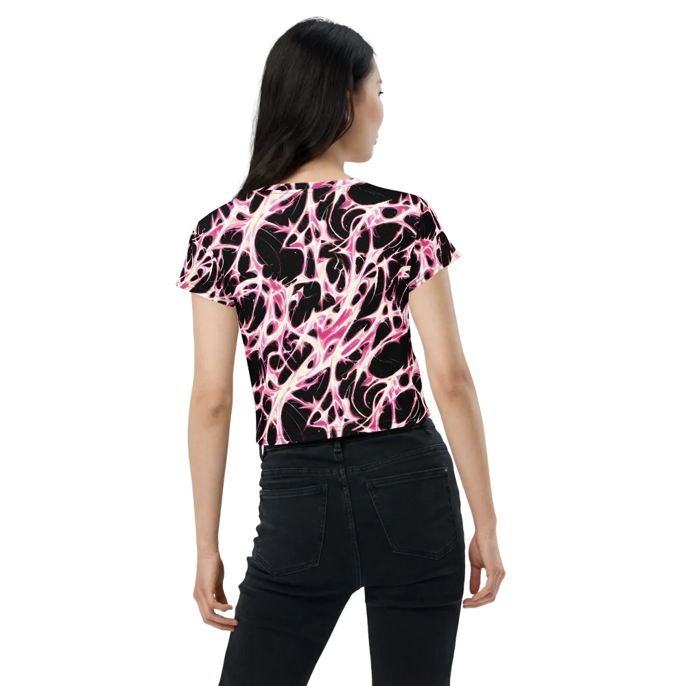 Fuchsia Fracture on Crop Tee — Back