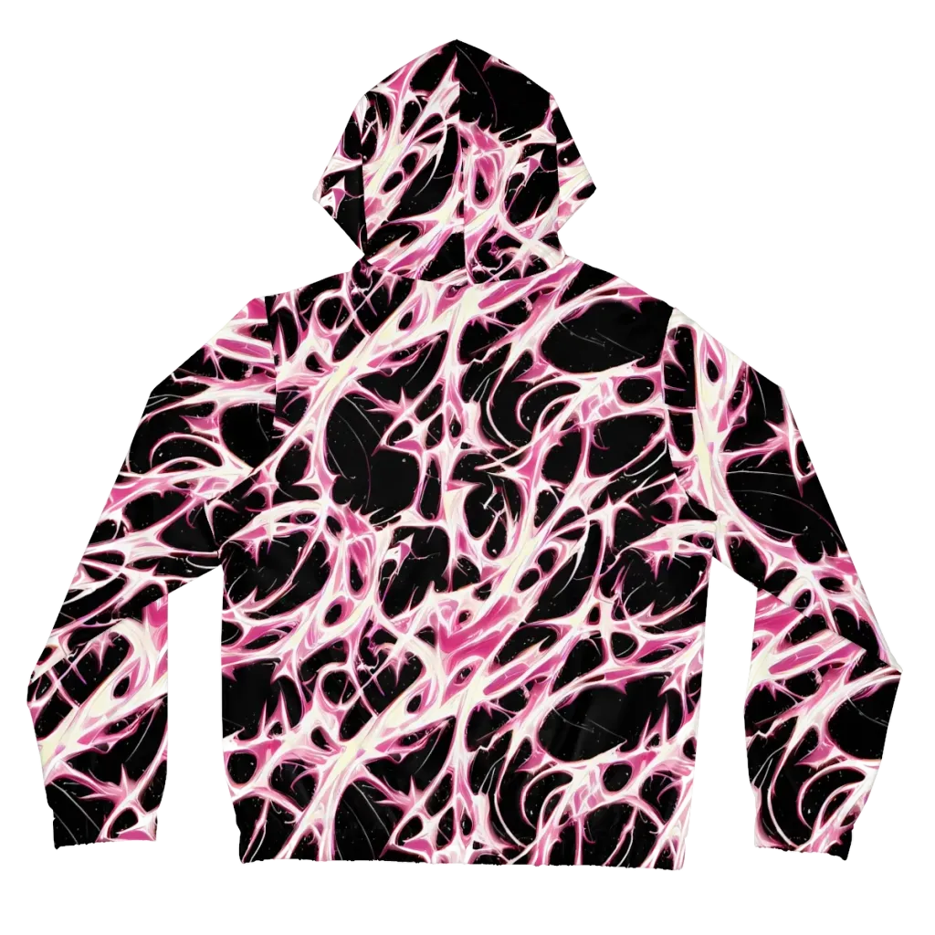 Fuchsia Fracture on Women's Full-Zip Hoodie — Back