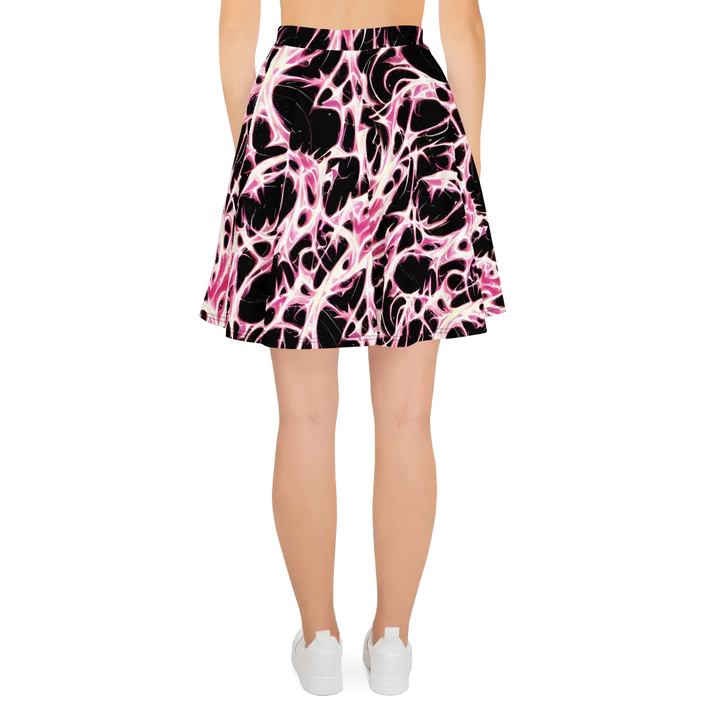 Fuchsia Fracture on Skater Skirt — Back