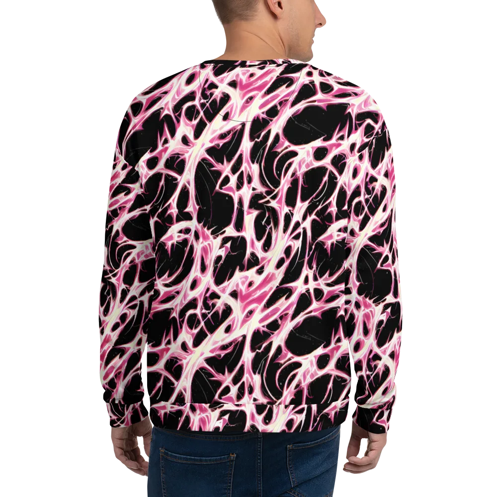 Fuchsia Fracture on Sweatshirt — Back