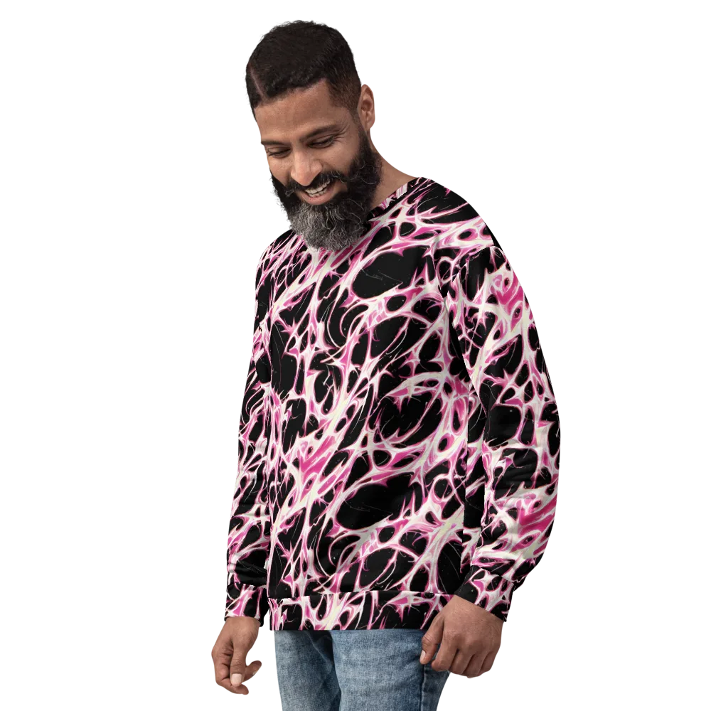 Fuchsia Fracture on Sweatshirt — Left Front