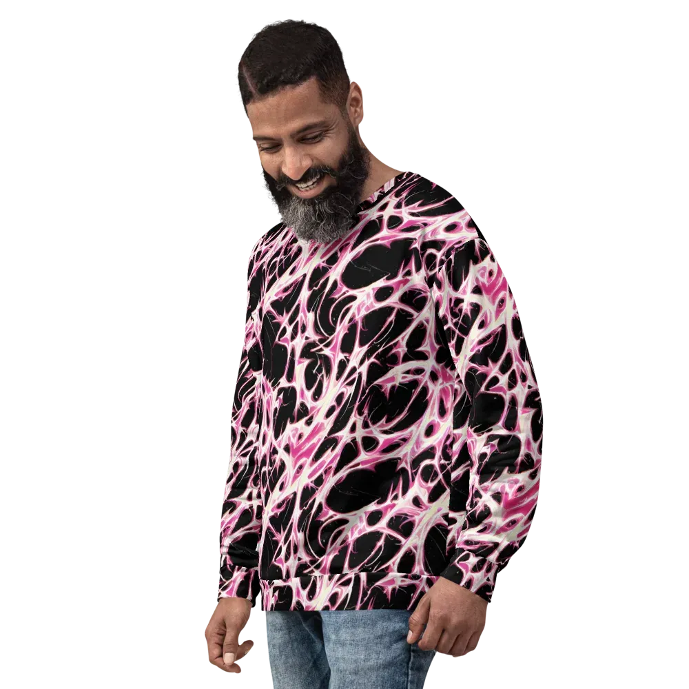 Fuchsia Fracture on Sweatshirt — Left Front