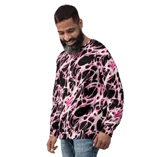 Fuchsia Fracture on a Sweatshirt