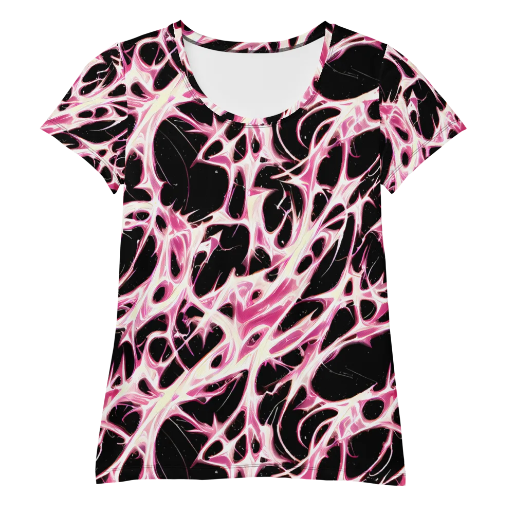 Fuchsia Fracture on Women's Athletic T-Shirt — Front