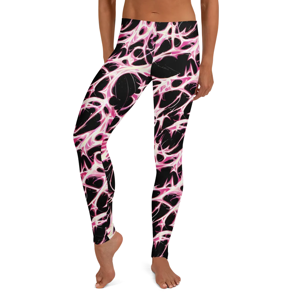 Fuchsia Fracture on Leggings — Front