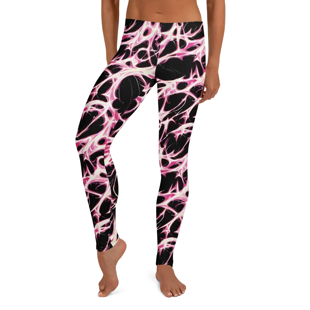 Fuchsia Fracture on Leggings — Front