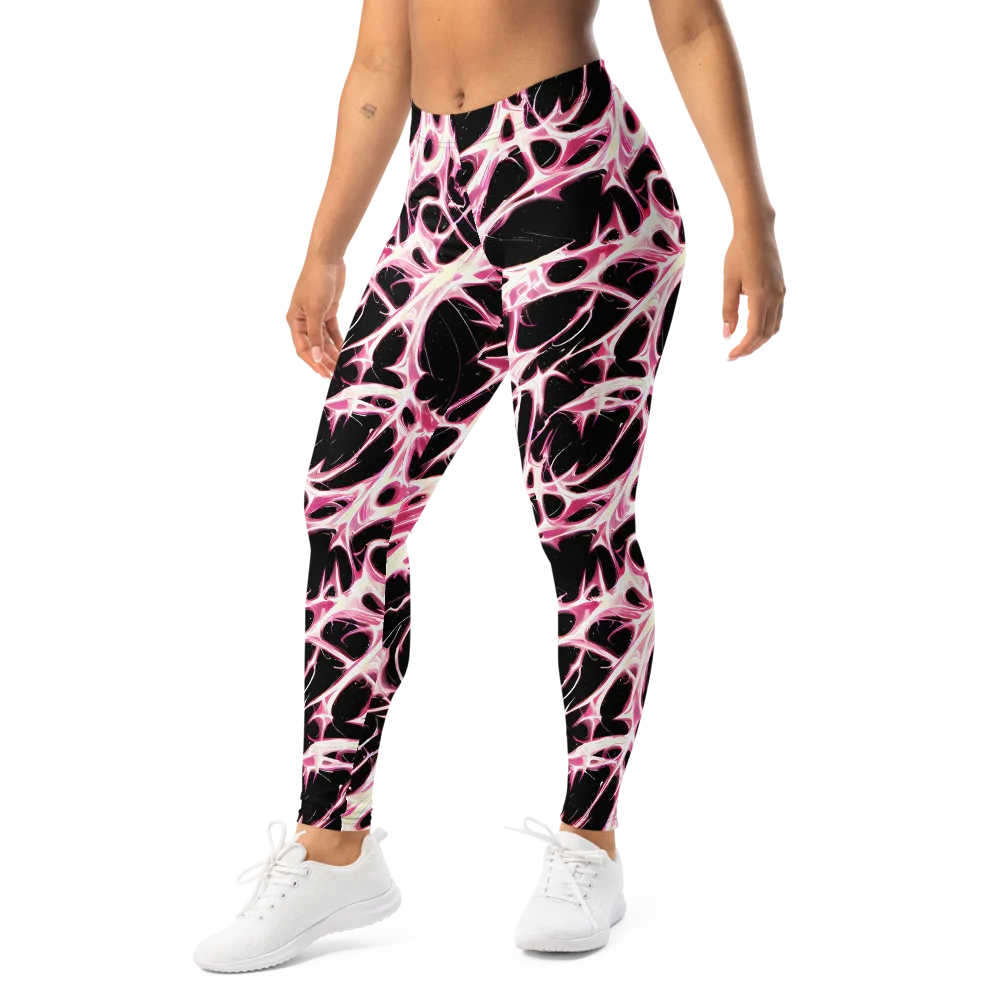 Fuchsia Fracture on Leggings — Left Front
