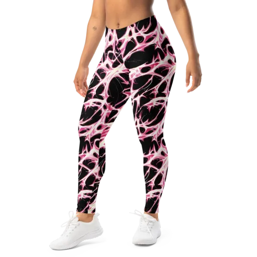 Fuchsia Fracture on a Leggings