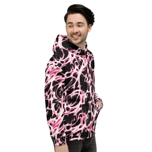 Fuchsia Fracture on a Hoodie