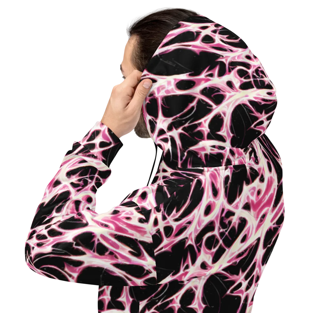 Fuchsia Fracture on Hoodie — Back