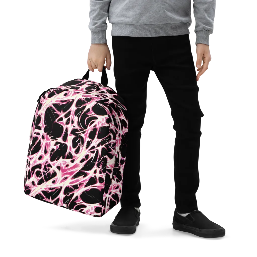 Fuchsia Fracture on Minimalist Backpack — Zoomed-in
