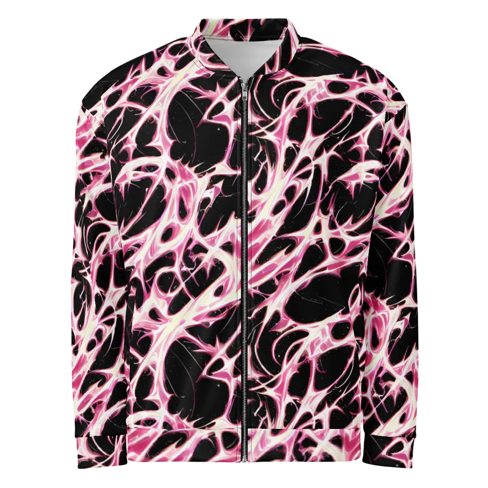 Fuchsia Fracture on Bomber Jacket — Front