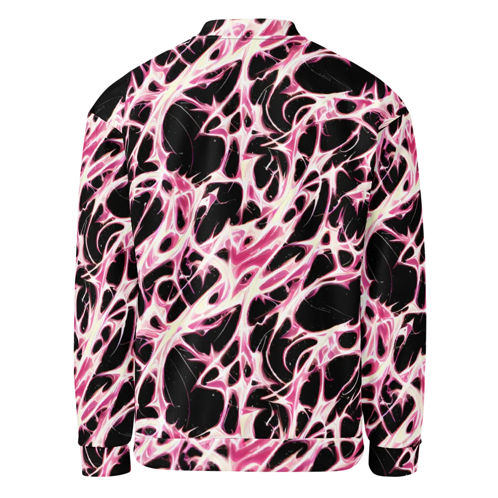 Fuchsia Fracture on Bomber Jacket — Back