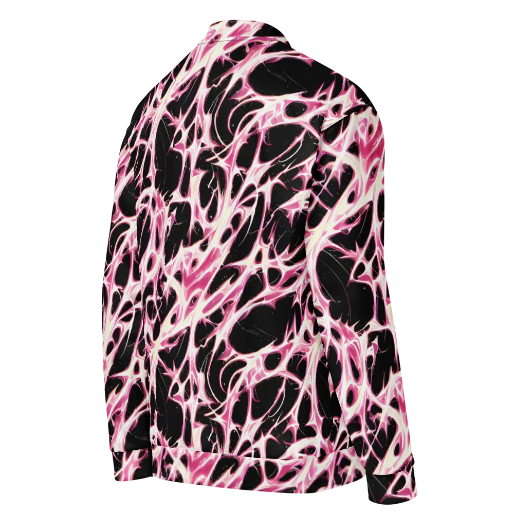 Fuchsia Fracture on Bomber Jacket — Right Back