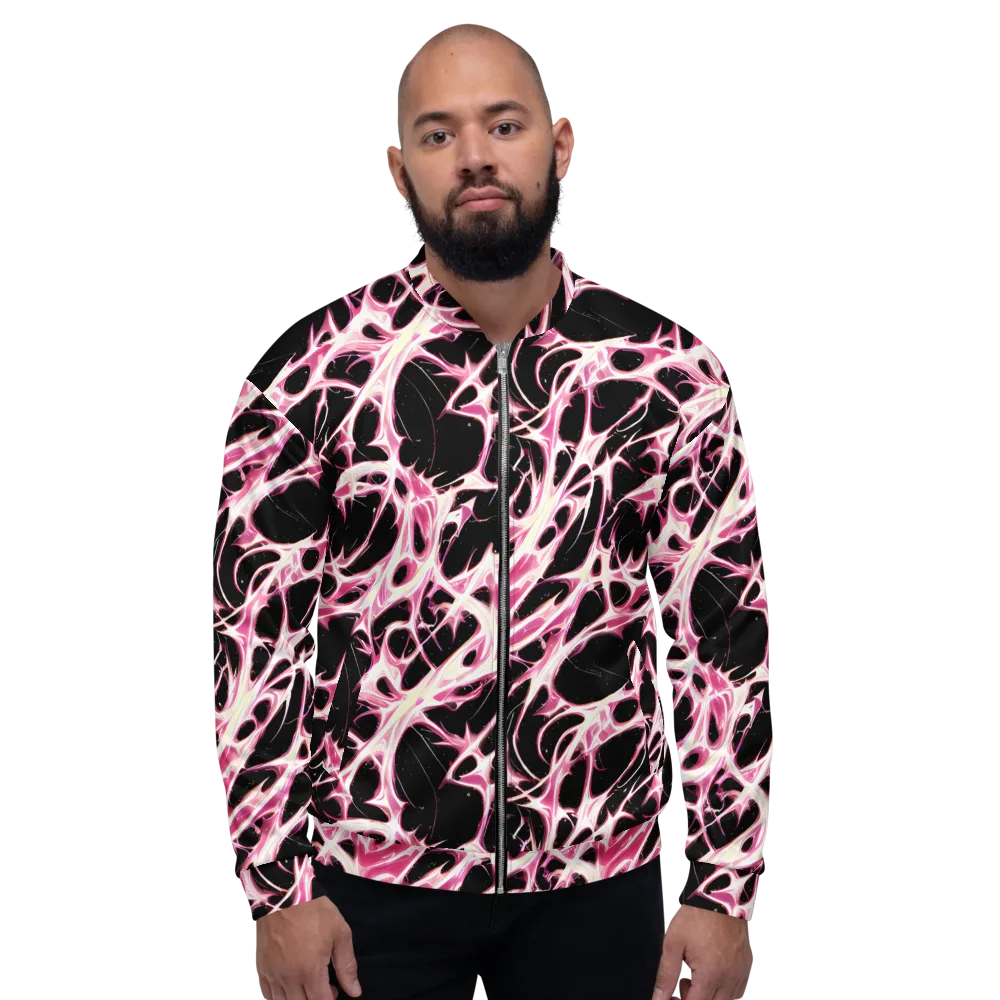 Fuchsia Fracture on Bomber Jacket — Front