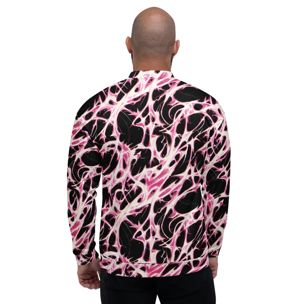 Fuchsia Fracture on Bomber Jacket — Back