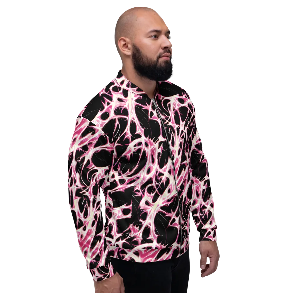 Fuchsia Fracture on Bomber Jacket — Right