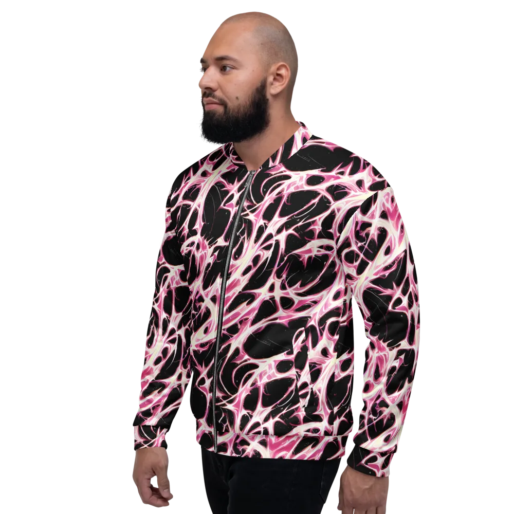 Fuchsia Fracture on Bomber Jacket — Left