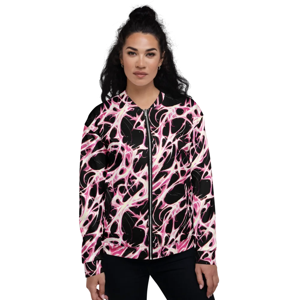 Fuchsia Fracture on Bomber Jacket — Front