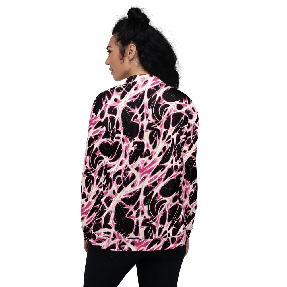 Fuchsia Fracture on Bomber Jacket — Back