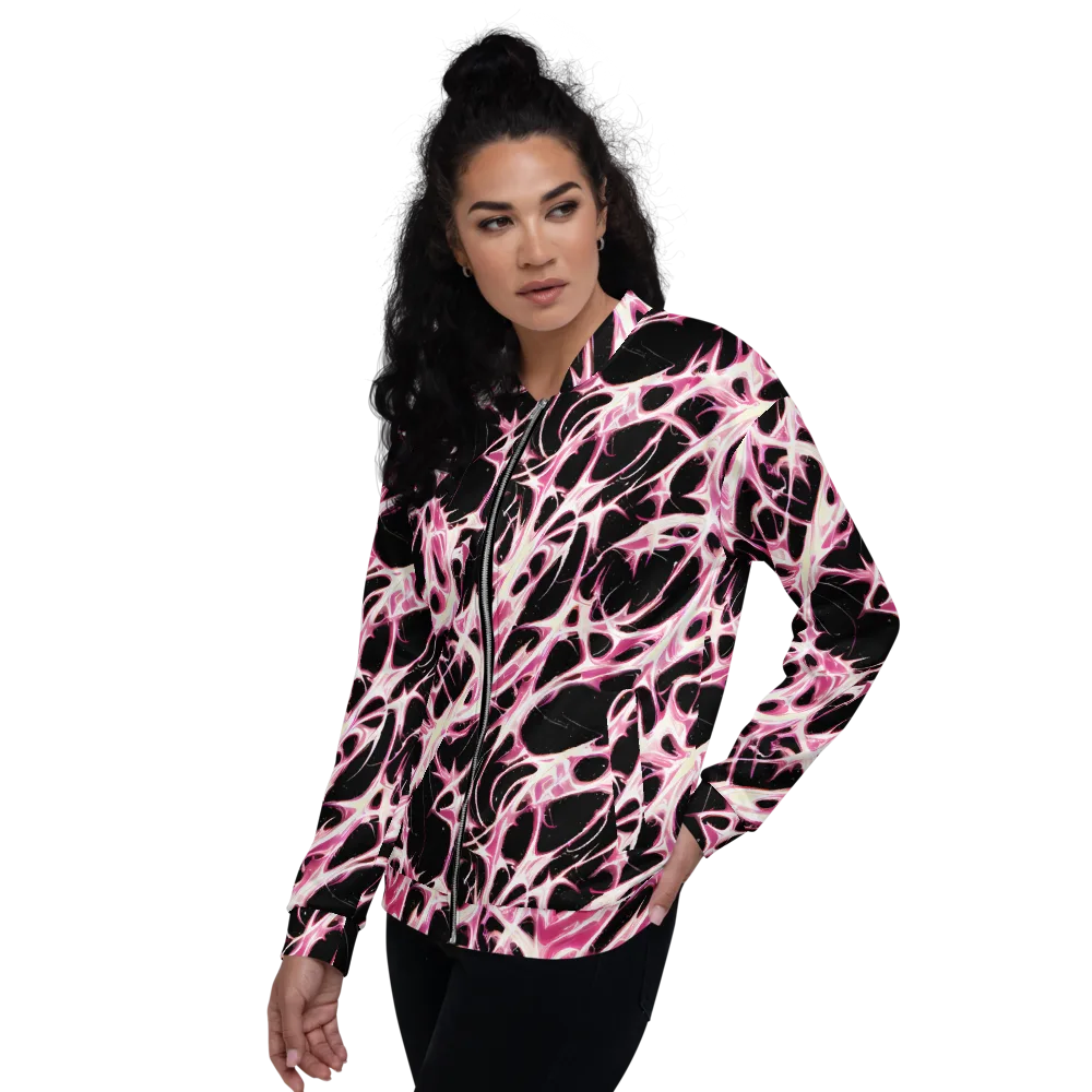 Fuchsia Fracture on Bomber Jacket — Left
