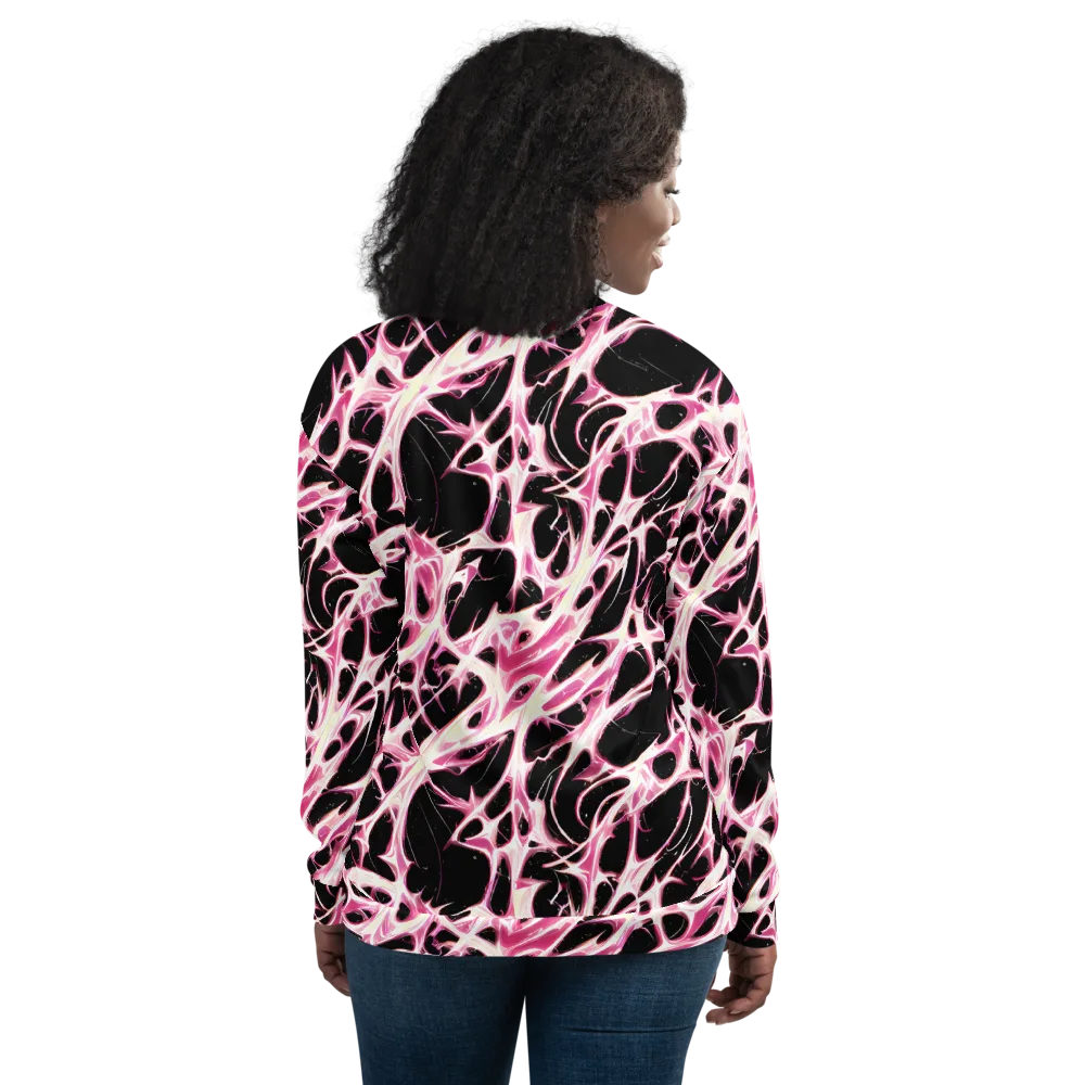 Fuchsia Fracture on Bomber Jacket — Back