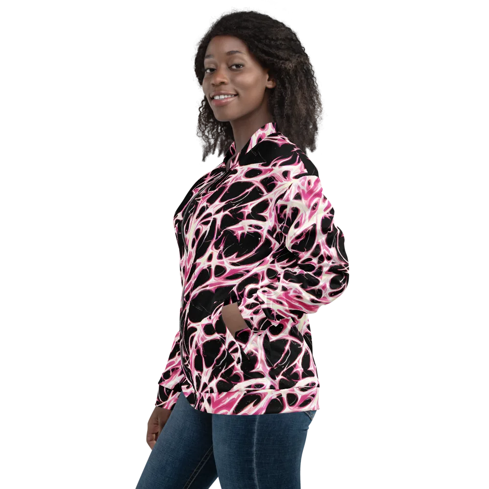 Fuchsia Fracture on Bomber Jacket — Left