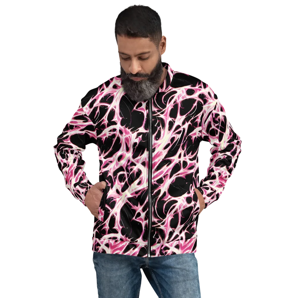 Fuchsia Fracture on Bomber Jacket — Front