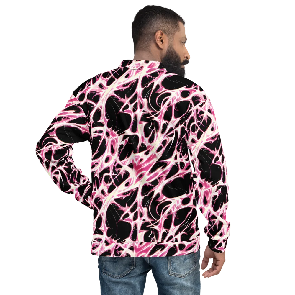 Fuchsia Fracture on Bomber Jacket — Back