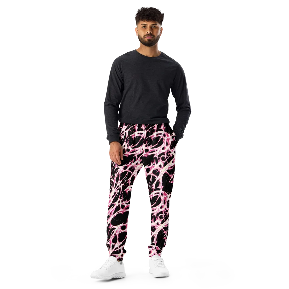 Fuchsia Fracture on Men's Joggers — Front
